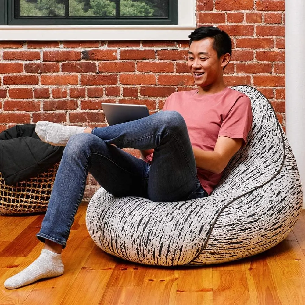 Yogibo Luxe Lounger Small Bean Bag Lounge Chair for Adults, Kids and Teens, Soft, Plush, Comfy, Sensory, Gaming Beanbag, Washable Cover, White