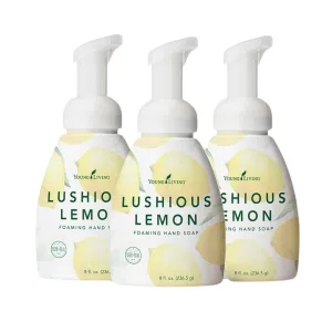 Young Living - Lushious Lemon Foaming Hand Soap 8 fl oz, 3-Pack | Citrusy-Scented Soft Hand Wash | Plant-Based Cleanser with Aloe & Gingko Biloba Moisturizing Formula