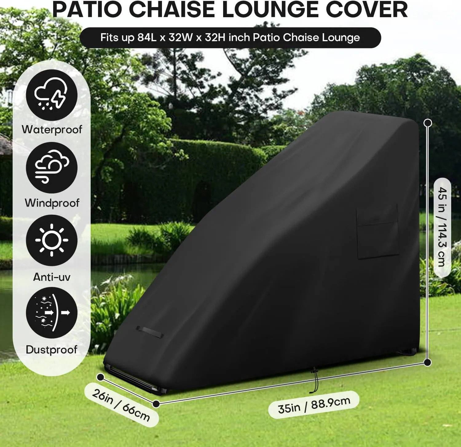Zero Gravity Chair Cover Outdoor Folding Lawn Lounge Chair Covers 420D Oxford Waterproof Patio Furniture Protector for Folding Recliner - Beige (58x26x44 Inches)